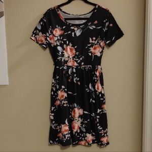 Floral Black Dress